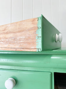 A Large Painted Scottish Pine Chest of Drawers Dresser on Tulip Feet c1890