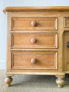 A Monumental English Country Pine Sideboard Buffet c1860