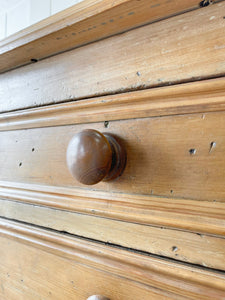 A Monumental English Country Pine Sideboard Buffet c1860