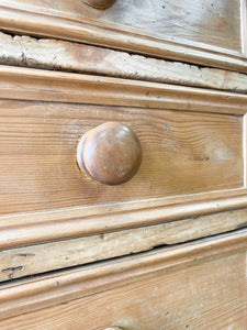 A Monumental English Country Pine Sideboard Buffet c1860