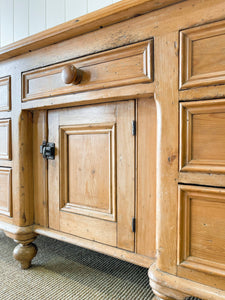 A Monumental English Country Pine Sideboard Buffet c1860