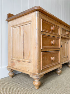A Monumental English Country Pine Sideboard Buffet c1860