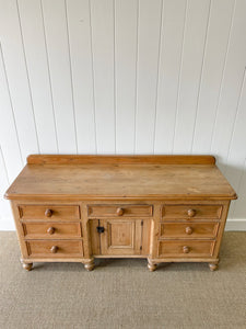 A Monumental English Country Pine Sideboard Buffet c1860