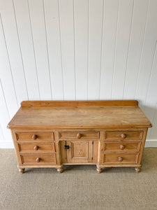 A Monumental English Country Pine Sideboard Buffet c1860