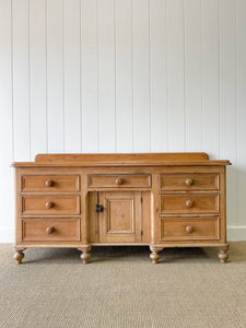 A Monumental English Country Pine Sideboard Buffet c1860