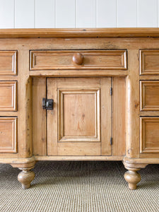 A Monumental English Country Pine Sideboard Buffet c1860