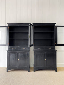 A Pair of Early 19th Century English Mahogany Ebonized Bookcases