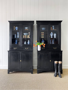 A Pair of Early 19th Century English Mahogany Ebonized Bookcases