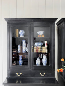 A Pair of Early 19th Century English Mahogany Ebonized Bookcases