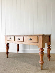 An Antique English Country Pine Console, Sideboard or Work Table c1830