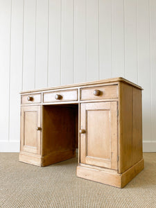 Antique English Pine Pedestal Desk c1890