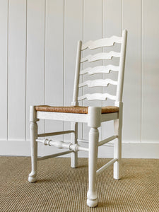 A Set of 2 Painted English Oak Ladder Back Chairs