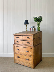 Antique English Pitch Pine Clerk's Desk or Shop Counter c1880