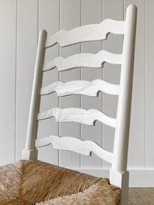 A Set of 2 Painted English Oak Ladder Back Chairs