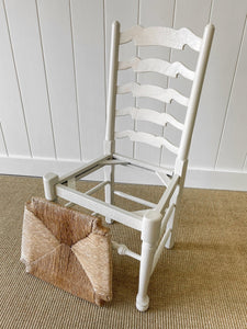 A Set of 2 Painted English Oak Ladder Back Chairs