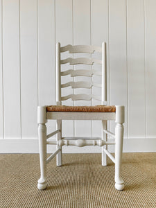 A Set of 2 Painted English Oak Ladder Back Chairs