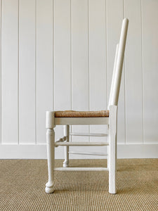 A Set of 2 Painted English Oak Ladder Back Chairs