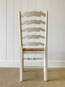 A Set of 2 Painted English Oak Ladder Back Chairs