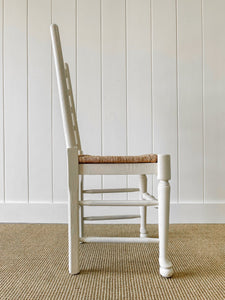A Set of 2 Painted English Oak Ladder Back Chairs