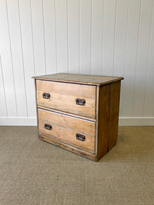 A Large and Primitive English Pine Chest of Drawers Dresser or Sideboard c1850