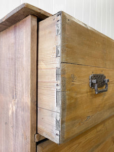 A Large and Primitive English Pine Chest of Drawers Dresser or Sideboard c1850