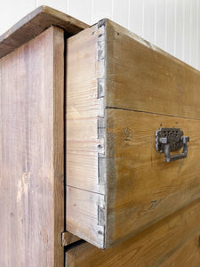 A Large and Primitive English Pine Chest of Drawers Dresser or Sideboard c1850