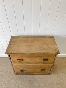 A Large and Primitive English Pine Chest of Drawers Dresser or Sideboard c1850