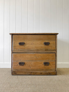 A Large and Primitive English Pine Chest of Drawers Dresser or Sideboard c1850