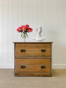 A Large and Primitive English Pine Chest of Drawers Dresser or Sideboard c1850