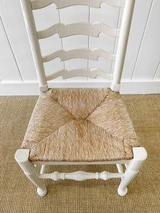 A Set of 2 Painted English Oak Ladder Back Chairs