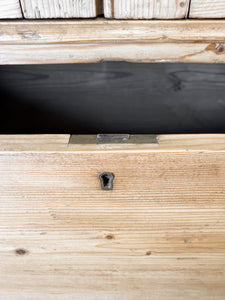 A Handsome English 19th Pine Cupboard with Dark Wooden Knobs