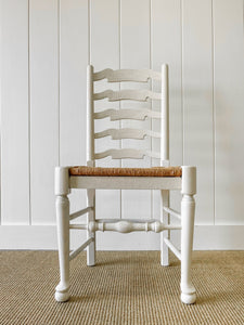 A Set of 2 Painted English Oak Ladder Back Chairs