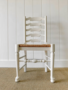 A Set of 2 Painted English Oak Ladder Back Chairs