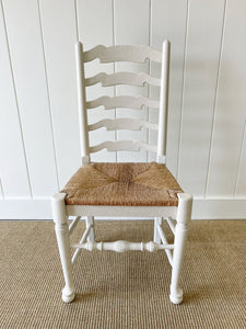 A Set of 2 Painted English Oak Ladder Back Chairs