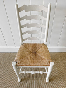 A Set of 2 Painted English Oak Ladder Back Chairs