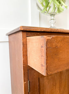 A Pleasant Narrow English Pine Cabinet or Sideboard with W and K Initials
