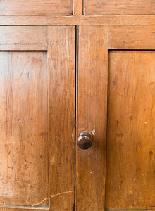 A Pleasant Narrow English Pine Cabinet or Sideboard with W and K Initials