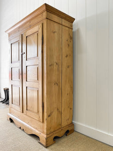 A French Country Pine Wardrobe or Linen Press c1890