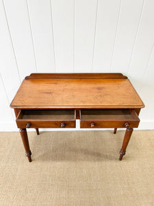 A Small English Country Galleried Console Table or Desk