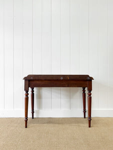 A Small English Country Galleried Console Table or Desk