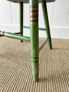 A Pair of Green Floral Painted Country Chairs c1890