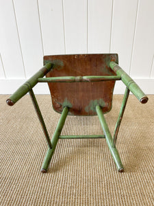 A Pair of Green Floral Painted Country Chairs c1890
