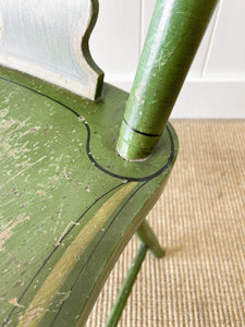 A Pair of Green Floral Painted Country Chairs c1890