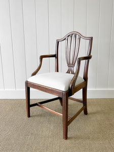 A Stunning English 18th Century Mahogany Occasional Chair Newly Upholstered