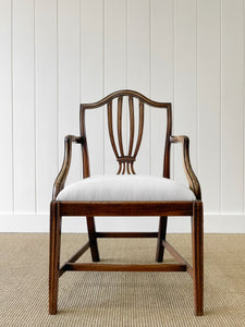 A Stunning English 18th Century Mahogany Occasional Chair Newly Upholstered