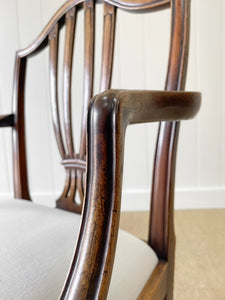 A Stunning English 18th Century Mahogany Occasional Chair Newly Upholstered