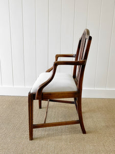 A Stunning English 18th Century Mahogany Occasional Chair Newly Upholstered