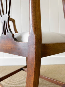 A Stunning English 18th Century Mahogany Occasional Chair Newly Upholstered
