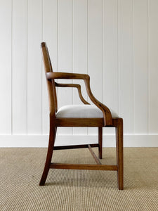A Stunning English 18th Century Mahogany Occasional Chair Newly Upholstered