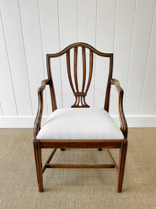 A Stunning English 18th Century Mahogany Occasional Chair Newly Upholstered